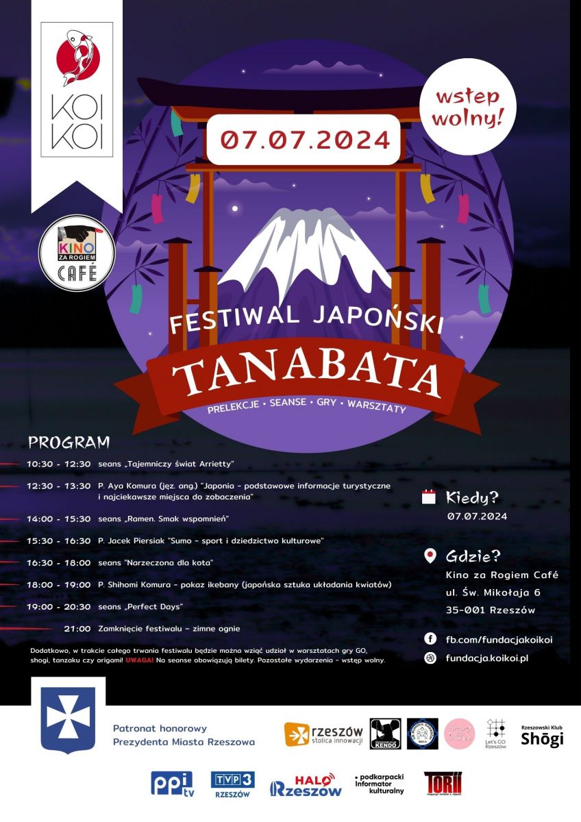 Plakat promujący wydarzenie Tanabata 2024